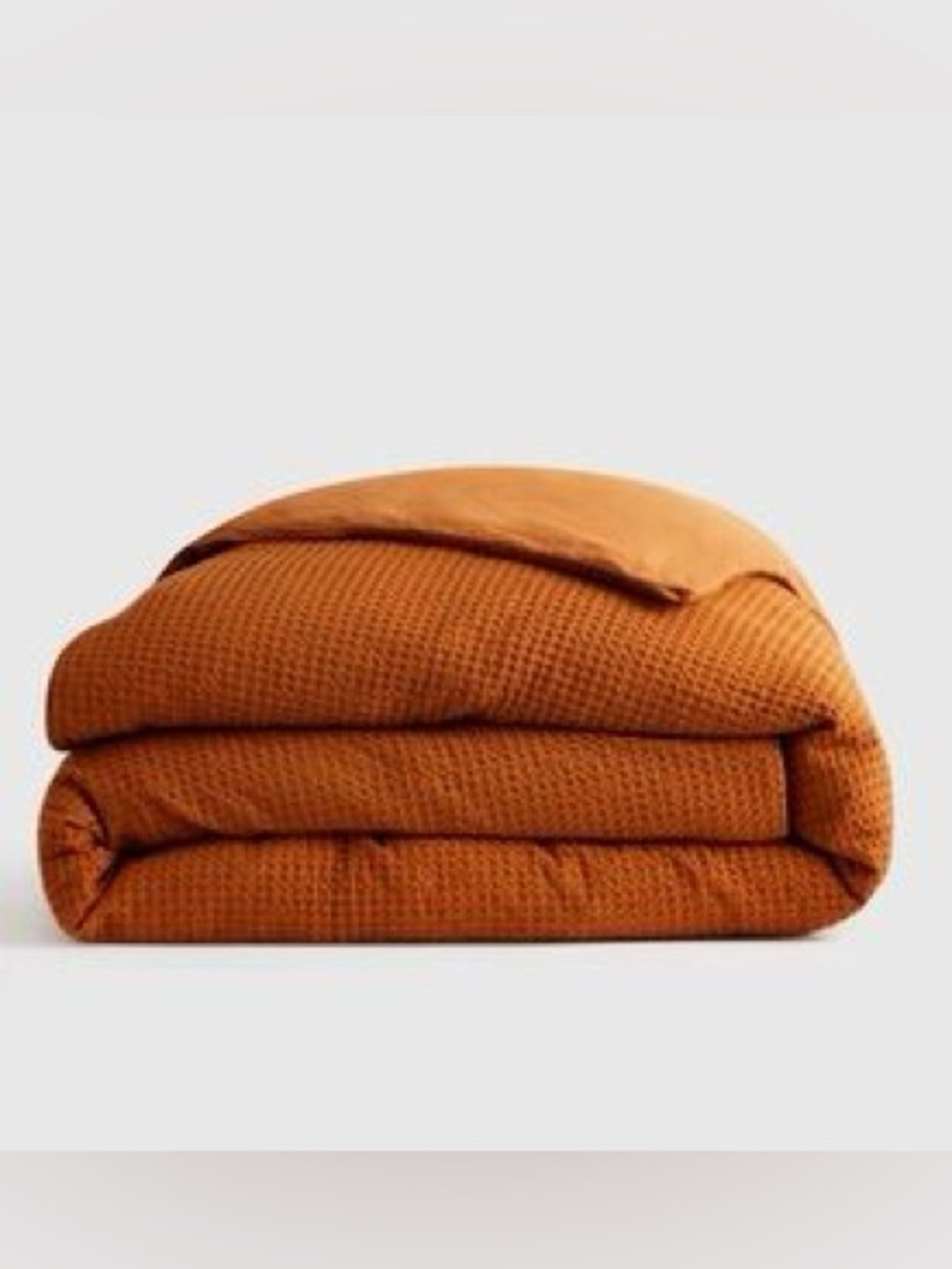 NWOT Quince Organic Luxe Honeycomb Duvet Cover Only In Terracotta King/Cal King
